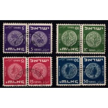 Israel - Alte Münzen - Omvendt tryk - Sæt - Stemplet.